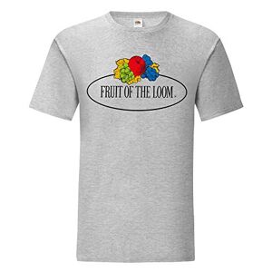 Fruit of the Loom T-Shirt Manches Courtes col Rond Grand Logo Leo XL Gris - Publicité