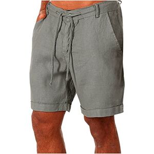 JUANMAO Short Homme Coton Lin, Bermuda Long Homme Été Shorts De Plage Vetement en Lin Pantalon Court Homme Pas Cher Sport Pantacourt Homme Leger Short De Survêtement Décontracté avec Poches 2024 - Publicité