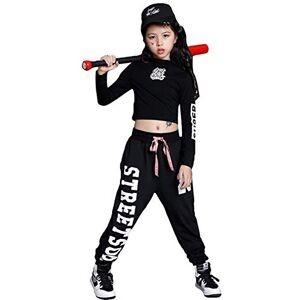 LOLANTA Filles Hip Hop Dance Costume Enfants Street Dancewear T-Shirt et Cordon Pantalon Survêtement Ensemble - Publicité