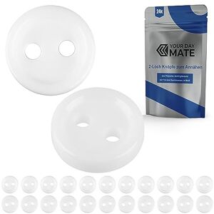 Your Day Mate Lot de 24 Boutons de Vêtements 2 Trous Ø 11.4mm en Polyester Blanc Taille 18L Boutons Résine pour Veste, Manteau, Chemise, Polo, DIY Bouton en Résine Boutons de Linge Boutons de Base Boutons de DIY - Publicité