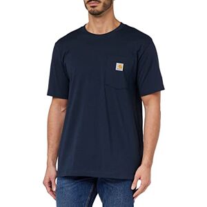 Carhartt K87 T-shirt à Manches Courtes Épais avec Poche Coupe Décontractée Homme, Bleu marine, L - Publicité