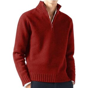 sutelang lurryly Pull Demi-Zip Homme Col V Hiver Chaud Col Roulé à Manches Longues Sweaters Chic Slim Col Zippé Tricoté Pull Couleur Unie Casual Sweat Shirt Confortable Chemise Polo Chandails - Publicité