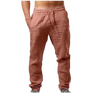 Générique Pantalon Lin Homme Été Pantalon Coton Lin Baggy Taille Elastique Léger Confortable Respirant Pantalons Large Décontracté Pantalon de Sport Jogging Yoga Plage Grande Taille Couleur Unie Pas Cher 224 - Publicité