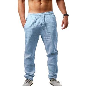 Générique Pantalon Lin Homme Été Pantalon Coton Lin Baggy Taille Elastique Léger Confortable Respirant Pantalons Large Décontracté Pantalon de Sport Jogging Yoga Plage Grande Taille Couleur Unie Pas Cher 224 - Publicité