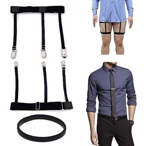 Bavooty Supports de Chemises pour Homme,Ajustable Shirt Stays Porte,Chemise Jarretière,Porte Jarretelles élastique Réglable avec Pinces de Verrouillage Antidérapantes,Brassards de Chemise,3pcs - Publicité