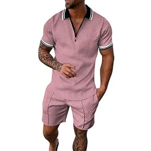 Harpily Survetement Homme Ensemble Hommes Polo et Short 2-Piece Summer Tracksuit Clothing Fashion Casual Sweatsuits Ensemble Short + Tee Shirt à Manches Courtes Sportswear 2 Pièce Sets été Taille S à 5XL - Publicité