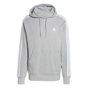 Adidas M 3S FT HD Sweatshirt Men's Medium Grey Heather/White 2XL - Publicité