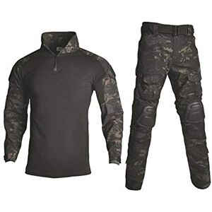 Homeilteds Tactique de camouflage costume vêtements Uniforme militaire Les hommes de l'Armée Vêtements Airsoft militaire Combat Shirt + Cargo Pantalons Genouillères Waistcoat ( Color : CPBK , Size : 3XL. ) - Publicité