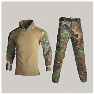 Homeilteds Tactique de camouflage costume vêtements Uniforme militaire Les hommes de l'Armée Vêtements Airsoft militaire Combat Shirt + Cargo Pantalons Genouillères Waistcoat ( Color : TREE GREEN , Size : M. ) - Publicité