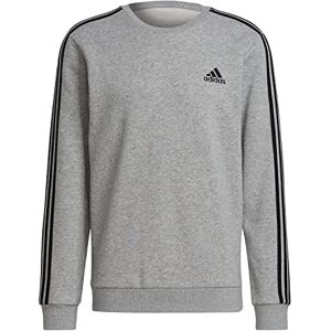 Adidas Essentials Fleece Sweat-Shirt à manches longues, Medium Grey Heather/Black, XXL - Publicité