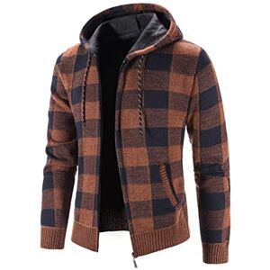 TOFOTL Veste Chauffante Homme à Capuche Casuals Carreaux Chaud Zippé Cordon Poches Tunique Pulls, Gilets et Sweats Homme Sport Vintage Mode Slim Blouson Homme Pas Cher Halloween Automne Hiver - Publicité