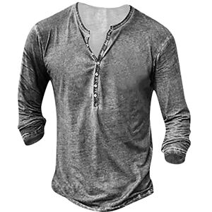 uxxnjfg Deguisement Halloween Homme Chemise Homme Manches Longues Col Mao Tee Shirt Homme Vintage Assassin Creed Viking Gothique Steampunk Pirate Medieval Pas Cher Sweat Hauts Militaire Veste Gris XL - Publicité