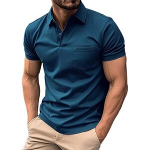 Generic Polo Homme Manches Courtes Polos D'été Casual Polo de Golf Regular Fit Polo Tee Shirt Business Polos d'été pour Hommes Séchage Rapide Top de Tennis Top Basique - Publicité