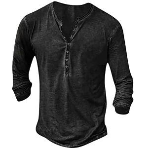 uxxnjfg Deguisement Halloween Homme Chemise Homme Manches Longues Col Mao Tee Shirt Homme Vintage Assassin Creed Viking Gothique Steampunk Pirate Medieval Pas Cher Sweat Hauts Militaire Veste Noir XL - Publicité