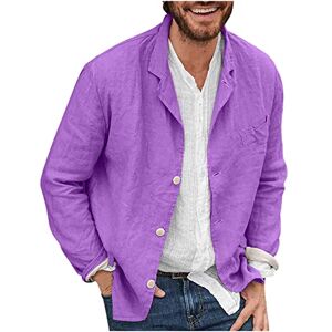 Susenstone Veste en Lin Hommes Manches Longues été Cardigan en Lin de Travail Décontractée Respirant Plage Classique Col Mao Yoga Ample Chemise boutonnée Coton Lin T-Shirts Top Pas Cher - Publicité