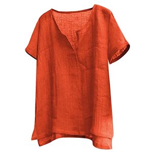 MILAX Chemise légère hippie festival grand-père chemise pirate chemise coton et lin chemise médiévale chemise courte respirante chemise confortable unie manches longues, Zz02#orange, L - Publicité