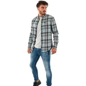 Superdry L/S Cotton Lumberjack Shirt, Canyon Check Light Grey, L Homme - Publicité