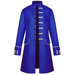 TOFOTL Deguisement Pirate Homme Veste Steampunk Homme Médiévaux Gothiques Victorien Manteau Long Homme Marque Classique Pas Cher Robe Médiévale Tailcoat Imperméable Veste Vintage Bleu L - Publicité