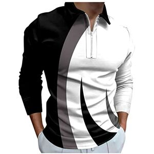 Generic Polos à Manches Longues pour Homme Slim Polo de Travail Golf T-Shirt Décontractée Polos Coupe Ajustée Chemisier Grande Taille Henley T Shirt Sportswear T-Shirt Sportif Homme - Publicité