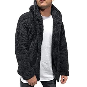 Susenstone Veste Polaire Homme Chaude,Homme Hiver Chaud Sweats épaisse Veste à Capuche Doublée Polaire Manteaux Doux Hoodie Blousons Sweat-Shirts Couleur Patchwork Manches - Publicité