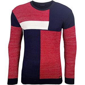 Subliminal Mode Pull Chaud Col Arrondi Dessin Carreau Multicolore pour Homme Pull-Over BX52288 Rouge S - Publicité