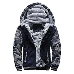 WZYYDS Veste Zippé À Capuche Doublée Polaire Homme Hiver Chaud Sweats Épaisse Manteaux Doux Pull Hiver Pas Cher Hoodie Blousons Sweat-Shirts Manches Longues Veste Travail De Sport - Publicité