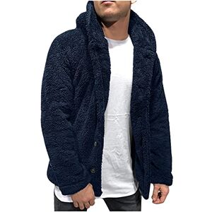 Susenstone Veste Polaire Homme Chaude,Homme Hiver Chaud Sweats épaisse Veste à Capuche Doublée Polaire Manteaux Doux Hoodie Blousons Sweat-Shirts Couleur Patchwork Manches - Publicité