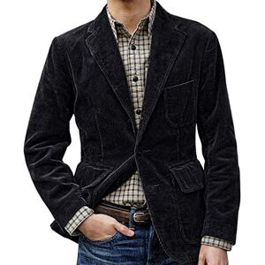 Générique 224 Blazer Homme Veste Velours côtelé rétro côtelé Grande Taille décontracté Couleur Unie avec Bouton Col Rabattu Beau Haut Coton Stretch Slim Fit Casual Légère pour Les Affaires Costume - Publicité