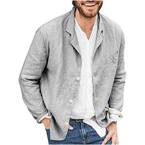 Susenstone Veste en Lin Hommes Manches Longues été Cardigan en Lin de Travail Décontractée Respirant Plage Classique Col Mao Yoga Ample Chemise boutonnée Coton Lin T-Shirts Top Pas Cher - Publicité