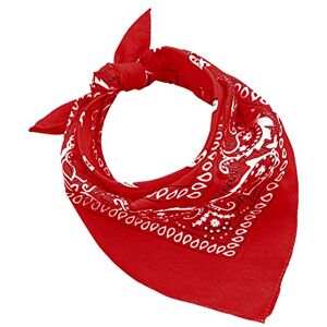 JOPHY & CO. Lot de 3, 5, 10 bandanas 100 % coton pour femme, homme, enfant, couleur unie et/ou motif cachemire, code A, rouge, Set 1 pz - Publicité