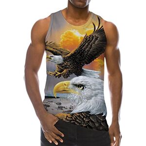 Loveternal Mens Vest Wings Eagle T-Shirt 3D Imprimé Débardeur Casual D'été sans Manches T-Shirts L - Publicité