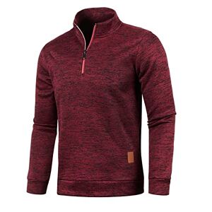 Générique Pull en Grosse Maille À Col Camionneur pour Homme Pull-Over avec col Droit Décontractée Chemise Tricotée à Demi-Zip Haut Thermique Automne et Hiver Chaud Pull Tricoté - Publicité