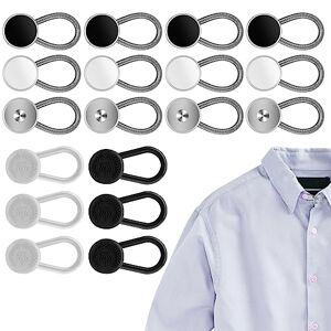 Ouligay Lot de 18 boutons d'extension pour chemise Élastique Pour femme et homme Pour pantalons et jeans - Publicité