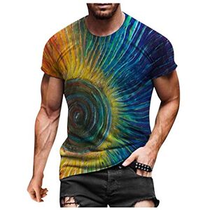 LAOSU Tee Shirt Moche Homme Personnalisé Casual T-Shirt Drôle Hommes Manches Courtes Chemise Funny Sport Fitness Col Rond Imprimé 3D Muscle Grande Taille Marque Idée Cadeau Blouse Tops, 07-bleu, XL - Publicité