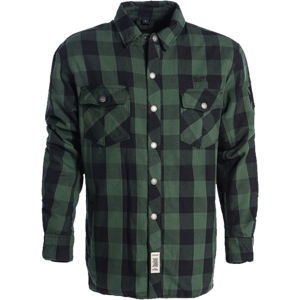 Chemise Moto en Flanelle West Coast Choppers Aramid Vert-Noir -