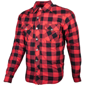 Chemise Moto en Flanelle GMS Jaguar Noir-Rouge -