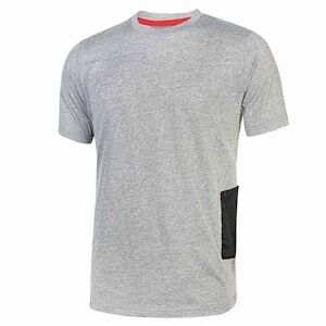 U-Power - Tee-shirt manches courtes gris clair Slim ROAD Gris Clair Taille 4XL