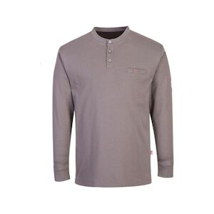 Portwest - Sweat-shirt manches longues anti-feu avec col boutonné Gris Taille SS