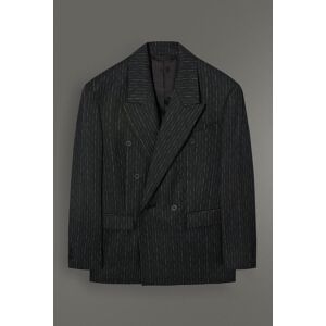 BLAZER AJUSTÉ NOIR / RAYURES CRAIE 48 male - Publicité