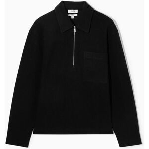 PULL DEMI-ZIPPÉ LAINE MÉLANGÉE NOIR S male - Publicité