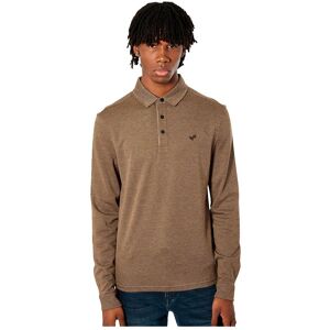 Long Sleeve Polo Marron XL Homme Marron XL male