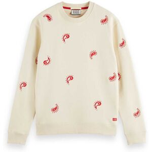 Allover Embroidered Sweatshirt Beige XL Homme Beige XL male