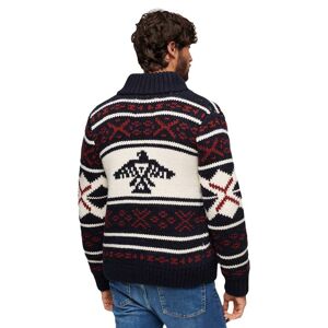 Superdry Chunky Knit Patterened Full Zip Sweater Marron M Homme Marron M male - Publicité