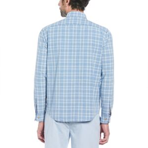 Original Penguin Cotton Indigo Plaid Long Sleeve Shirt Bleu L Homme Bleu L male