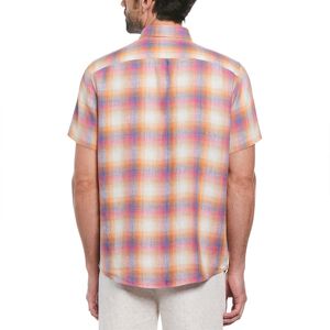 Original Penguin Delave Linen Ao Plaid Short Sleeve Shirt Orange S Homme Orange S male