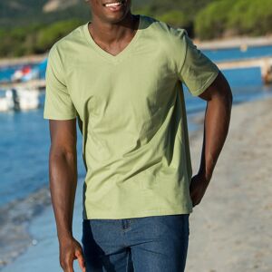 Blancheporte Tee-shirt Col V Manches Courtes - Homme Vert M