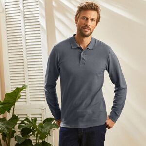 Blancheporte Polo Uni Maille Piquée Manches Longues - Homme Gris 2XL