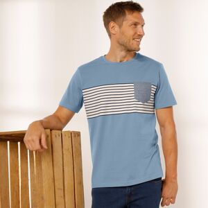 Blancheporte T-shirt Rayé Manches Courtes - Homme Bleu L