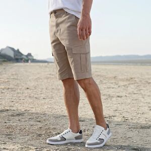 Blancheporte Bermuda Twill Coupe Cargo Coton Stretch - Homme Beige 54