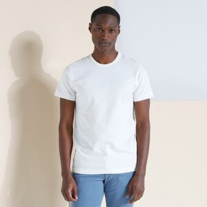 Blancheporte T-shirt Uni Col Rond Manches Courtes - Coton Biologique - Homme Blanc L